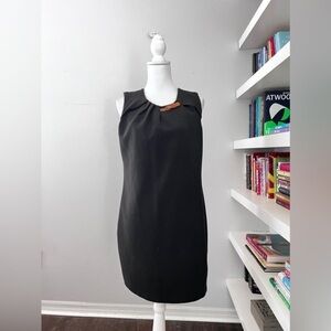 Massimo Dutti black heavyweight sheath dress size Large